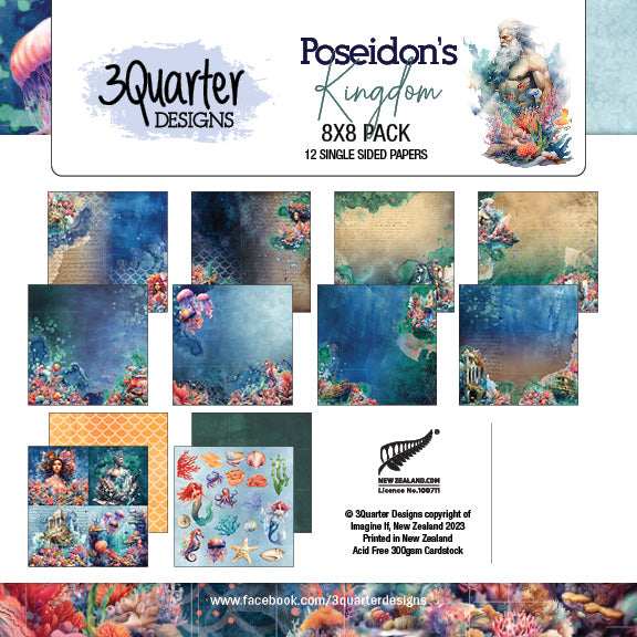 Poseidon's Kingdom Paper Pack 8" x 8" - RELEASED February 2024
