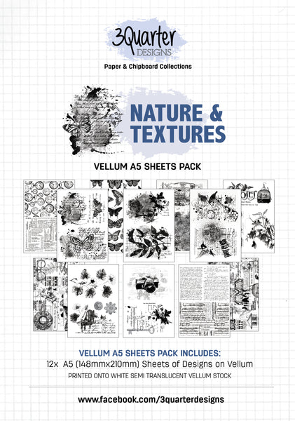 Vellum 12 Sheet Pack - Nature and Textures - Released 2022